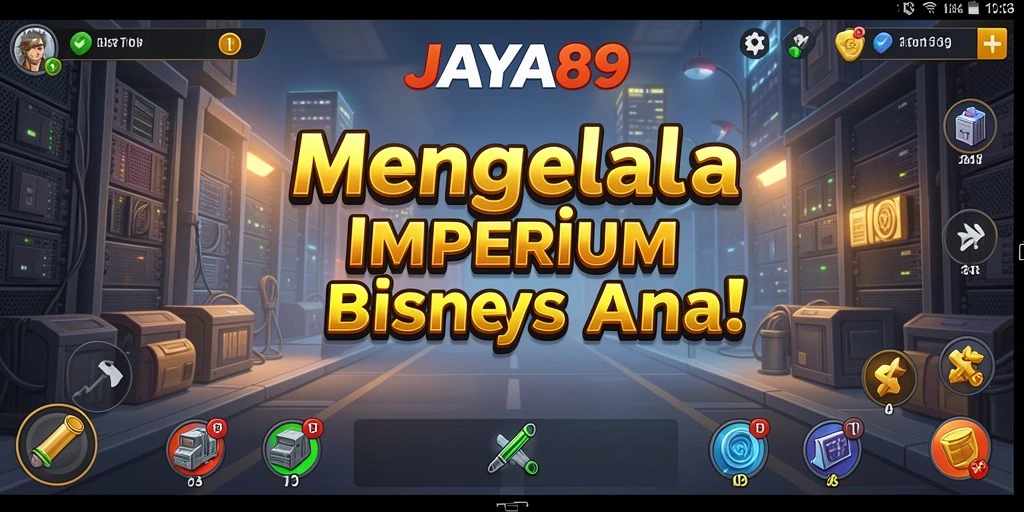 Skrinsut gameplay JAYA89 menampilkan pengelolaan bisnis yang seru.