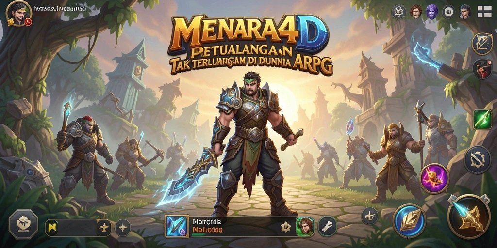 Tampilan screenshot MENARA4D menampilkan pertarungan seru di dunia ARPG.
