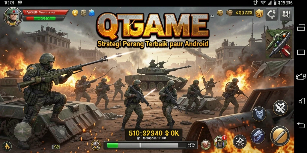 Tampilan gameplay QTGAME yang penuh aksi dan strategi.