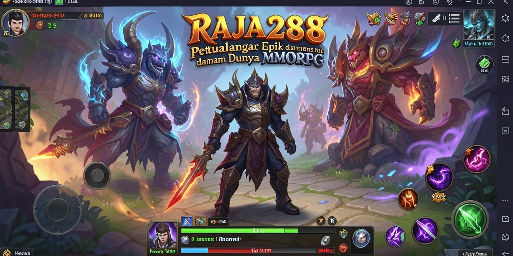 Screenshot gameplay RAJA288 yang menunjukkan pertarungan seru di dunia MMORPG.