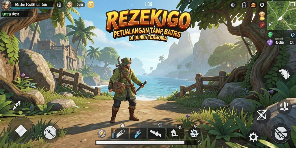 Tangkapan layar dari gameplay <strong>REZEKIGO</strong> menampilkan petualangan mendebarkan di dunia terbuka.