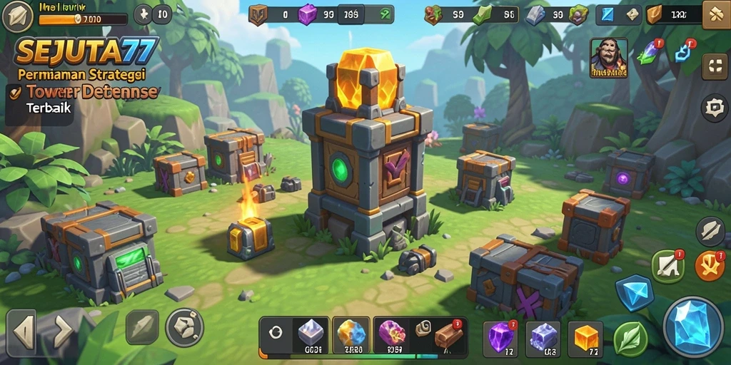 Tampilan menara yang keren dalam aksi Tower Defense di SEJUTA77.