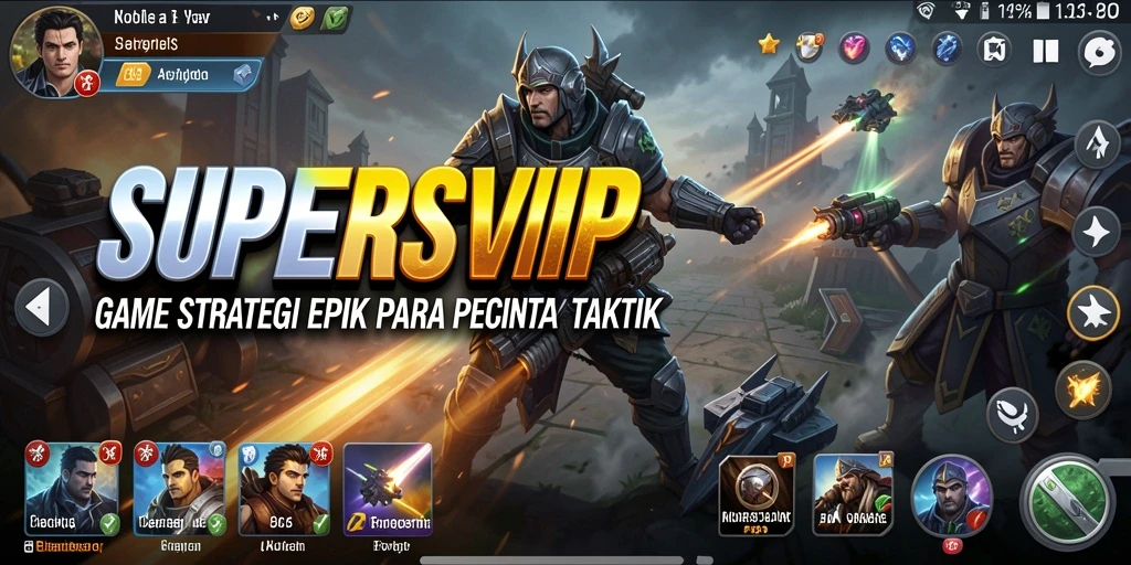 Screenshot utama SUPERSVIP menampilkan momen strategi yang mendebarkan.