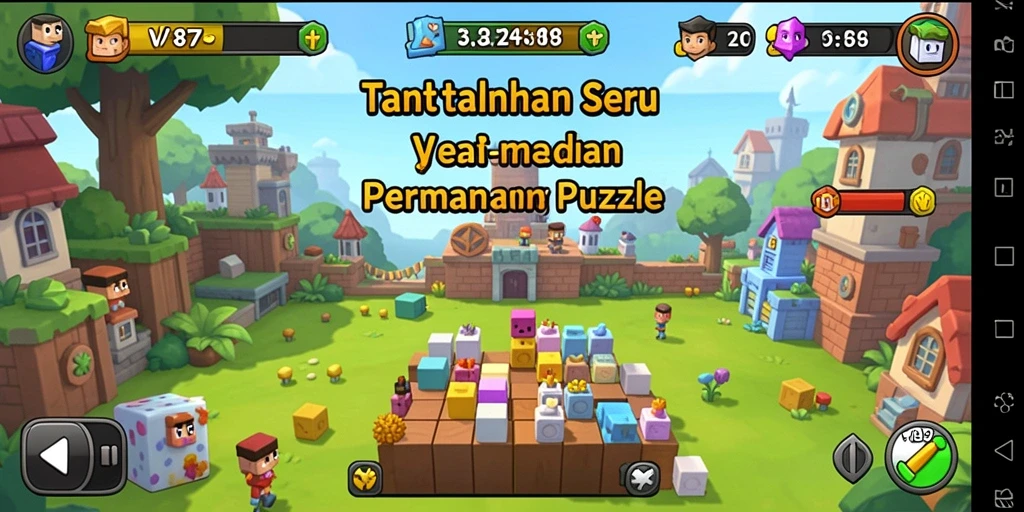 Tampilan gameplay V87 yang menarik dalam menyelesaikan puzzle.