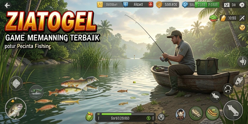 Gameplay ZIATOGEL yang menarik dengan pengalaman memancing yang realistis.